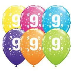 5 Ballons Chiffres 9