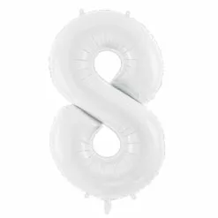 Ballon Anniversaire Chiffre 8 Blanc