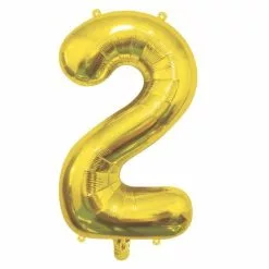 Ballon Chiffre 2 Or 100 Cm