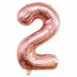 Ballon Chiffre 2 Rose Gold 100 Cm