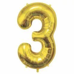 Ballon Chiffre 3 Or 100 Cm