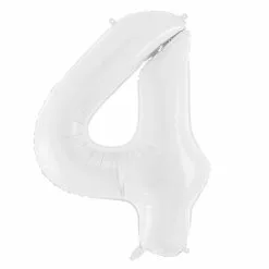 Ballon Chiffre 4 Blanc 86 Cm
