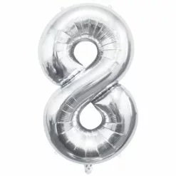 Ballon Chiffre 8 Argent 100 Cm