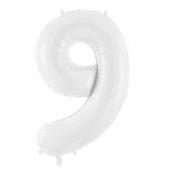 Ballon Chiffre 9 Blanc 86 Cm