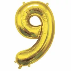 Ballon Chiffre 9 Or 100 Cm
