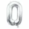 Ballon Mylar Chiffre 0 Argent 40cm
