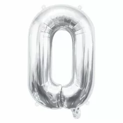 Ballon Mylar Chiffre 0 Argent 40cm