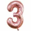 Ballon Mylar Chiffre 3 Rose Gold 40cm