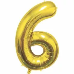 Ballon Mylar Chiffre 6 Or 40cm