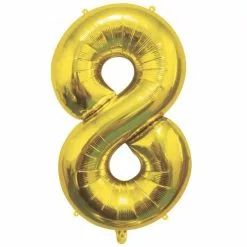 Ballon Mylar Chiffre 8 Or 40cm