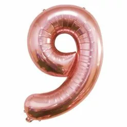Ballon Mylar Chiffre 9 Rose Gold 40cm