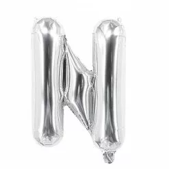 Ballon Mylar Lettre N Argent 40cm