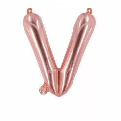 Ballon Mylar Lettre V Rose Gold 40cm