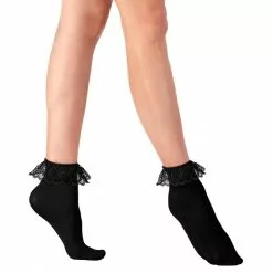 Chaussettes Noires Avec Dentelle
