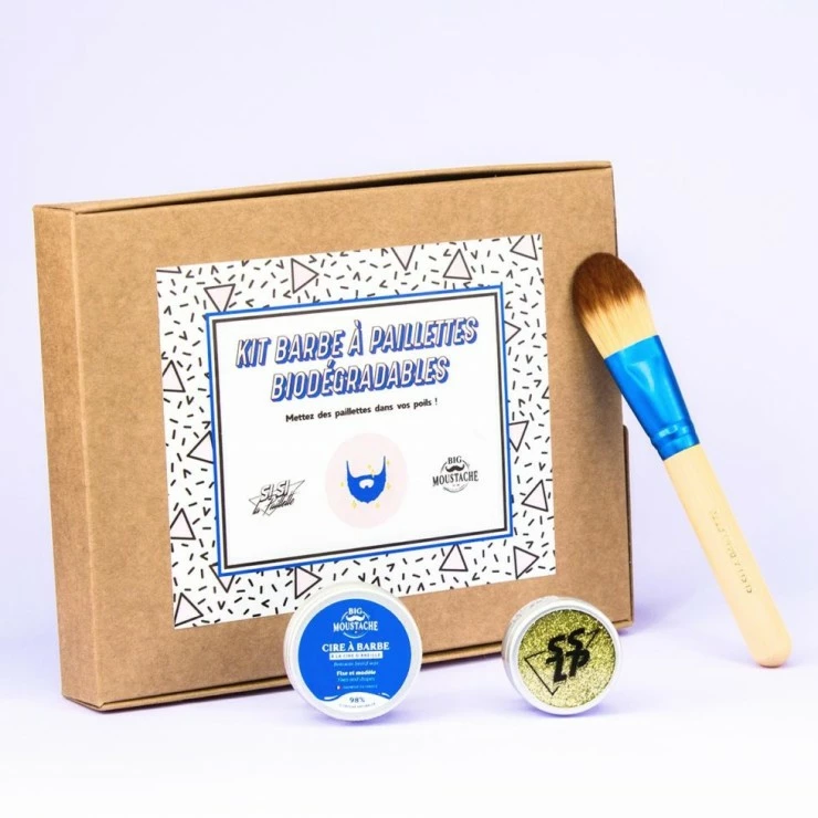 Kit Barbe à Paillettes Dorées 3 Kit Barbe à Paillettes Dorées