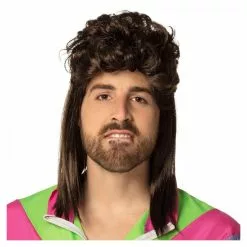Perruque Larry 80s Brune