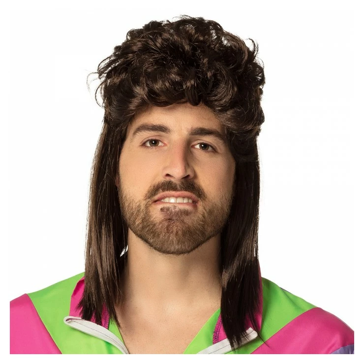 Perruque Larry 80s Brune 3 Perruque Larry 80s Brune